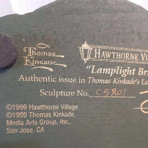 AS IS Vtg Hawthorne Village Thomas Kinkade's Lamplight Bridge Only Numbered - Picture 10 of 10